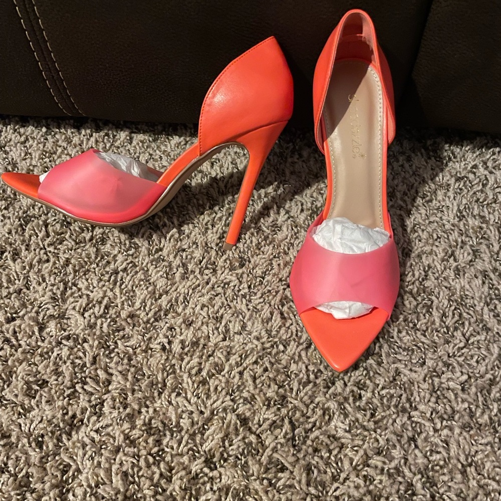 Orange Heeled Shoes